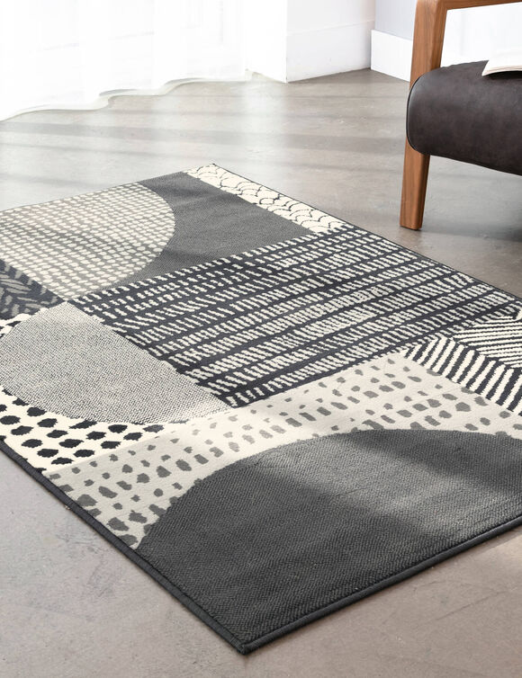 Decoratief tapijtje met geometrisch motief (donkergrijs) Decoratief tapijtje met geometrisch motief (donkergrijs)